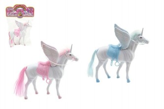 Jednorožec kůň fliška s křídly 18cm 2 barvy v sáčku