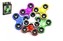 Fidget spinner chrom, 6 druhů - 1 kus