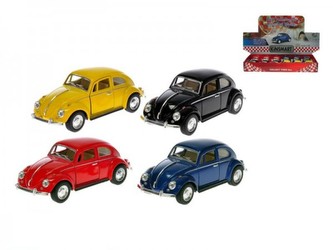 Auto Kinsmart Classical Beetle 1:32 kov 13cm zpětný chod asst 4 barvy 12ks v DBX