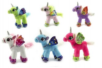 Jednorožec s křídly plyš 22cm asst mix barev