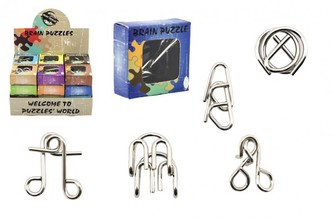 Hlavolam kov, mix druhů v krabičce 5x5cm - 1 kus