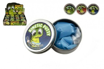 Hmota/modelína 40g inteligentní svítící ve tmě 6cm (1ks v plechové krabičce) mix barev