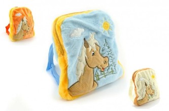 Batoh kůň plyš 23x25cm asst 3 barvy 3+