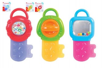 Chrastítko/kousátko klíče plast 12cm, na kartě 3m+ - 1 kus