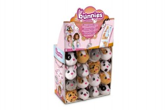 Bunnies Králíček s magnetky uši 14cm, tělo 8cm asst 32 ks v boxu