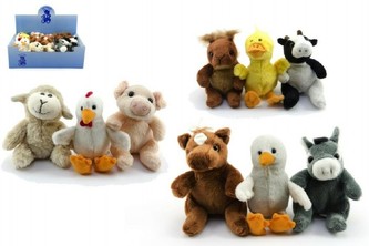 Zvířátka domácí farma plyš 12cm asst 9 druhů 18ks v boxu