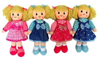 Panenka hadrová plyš 40cm - 1 kus