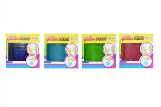 Hmota/modelína inteligentní glitter 8cm, 3 barvy, v plastové krabičce - 1 kus