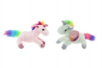 Přívěšek jednorožec kůň plyš 14cm asst 2 barvy