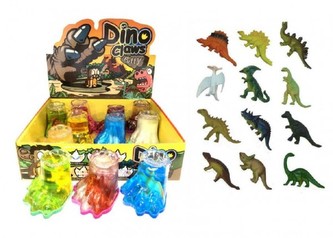 Sliz - hmota tlapa dinosaurus 8cm, 4 barvy - 1 kus