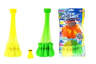 Vodní bomby sada pro vodní bitvu 2x35ks s nástavcem na kohoutek asst 4 barvy 15x30cm v sáčku