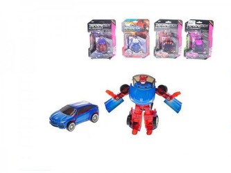 Auto/robot 2v1 transformer 8cm kov/plast volný chod asst 6 druhů na kartě