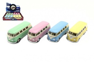 Autobus Kinsmart 1962 VW Classical 13cm kov asst 4 barvy na zpětné natažení 12ks v boxu