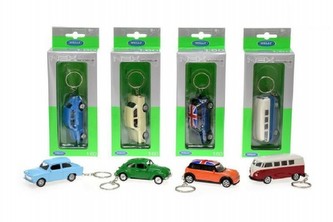 Přívěšek Auto Welly kov 7cm 1:60 asst v krabičce