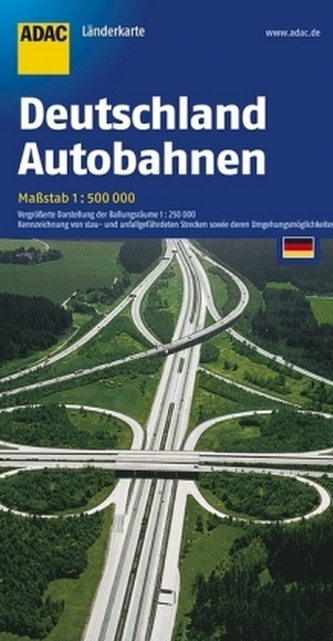ADAC Karte Deutschand Autobahnen. German motorways