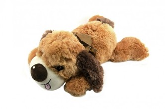 Pes ležící plyš 47 cm, 2 barvy (1ks v sáčku)