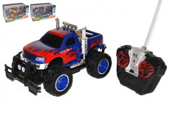 Auto RC terénní plast 34 x 18 x 17 cm na baterie se světlem, 2 barvy (1ks v krabici)