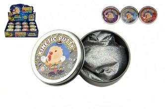 Hmota/modelína 40g inteligentní třpytivá glitter 6cm mix barev v plechové krabičce 24ks v boxu - 1 kus