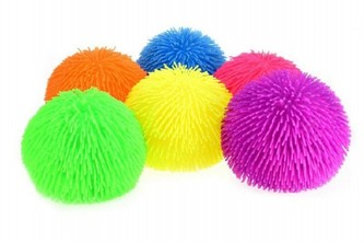 Míč/Míček gumový chlupatý antistresový průměr 23cm asst 6 barev