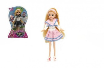 Panenka s doplňky plast 21cm asst 2 druhy v blistru