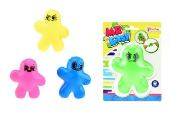 Panáček antistresový hmota sliz 11 cm, 4 barvy  (1ks na kartě)