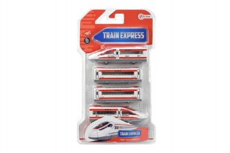 Vlak s vagóny na magnety 4ks 48cm plast na zpětný chod asst 2 barvy na kartě