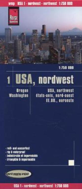 World Mapping Project USA Nordwesten. USA Northwest. États-unis, nord-ouest; EE.UU.noroeste