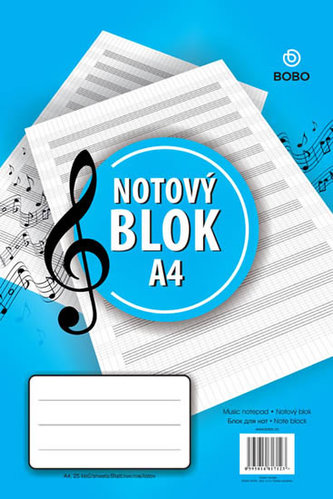 Notový blok A4, 25 listů