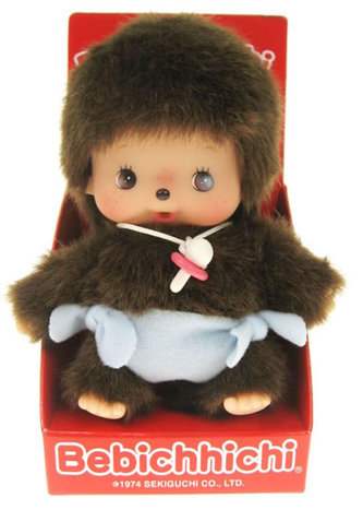 Monchhichi 15cm - kluk modré kalhotky (Mončiči)