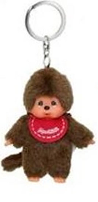 Monchhichi klíčenka - kluk červený bryndáček (Mončiči)