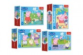 Minipuzzle 54 dílků Šťastný den Prasátka Peppy/Peppa Pig v krabičce 9x6.5x3,5cm - výběr ze 4 druhů(cena za 1 kus)