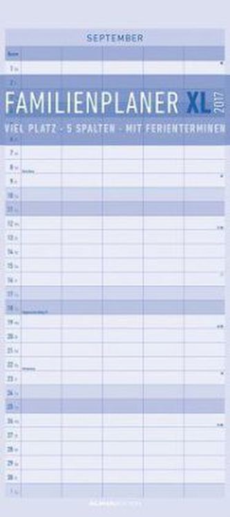 Familienplaner XL mit 5 Spalten 2017
