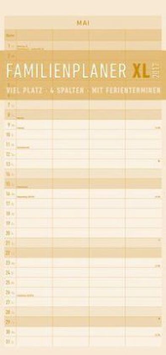 Familienplaner XL mit 4 Spalten 2017