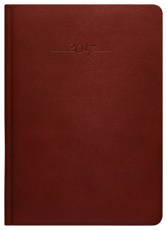 Buchkalender A5 Leder braun 2017