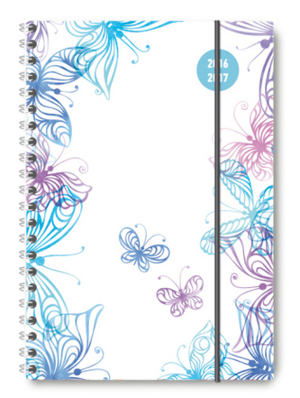 Collegetimer A5 Butterflies 2016/2017 - Ringbuch
