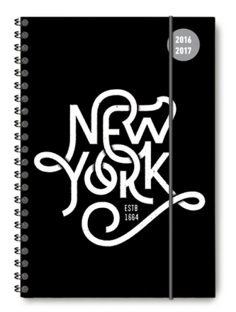 Collegetimer A5 Black Label New York 2016/2017 - Ringbuch