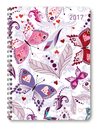 Ladytimer Ringbuch Butterflies 2017 - A5