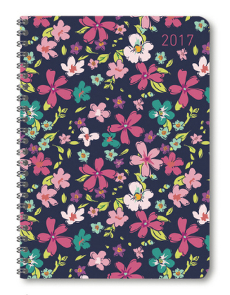 Ladytimer Ringbuch Flower Fabric 2017 - A5