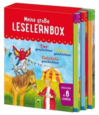 Meine große Leselernbox - Tiergeschichten, Hexengeschichten, Detektivgeschichten, 3 Bde.