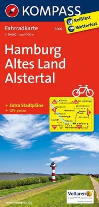 Kompass Fahrradkarte Hamburg, Altes Land, Alstertal