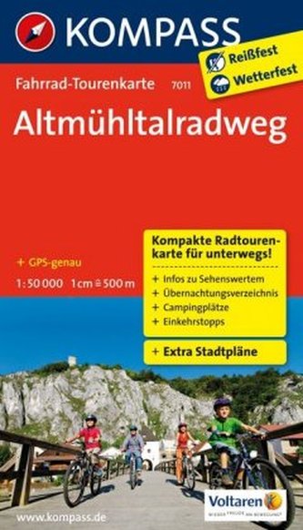 Kompass Fahrrad-Tourenkarte Altmühltalradweg
