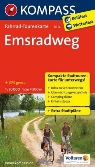 Kompass Fahrrad-Tourenkarte Emsradweg