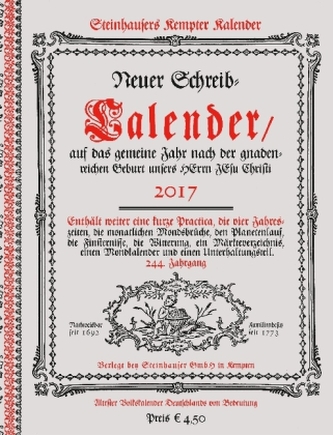 Steinhausers Kempter Kalender 2017