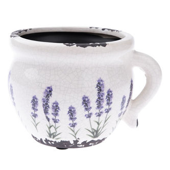 Keramický obal na květináč - Levandule 20 cm