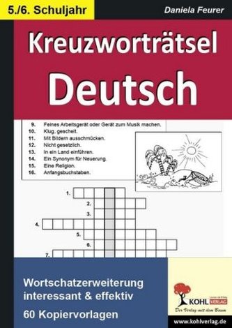 Kreuzworträtsel Deutsch, 5.-6. Schuljahr