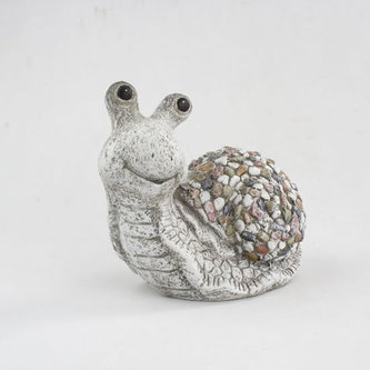 Zahradní okrasný šnek s kamínky (polyresin)