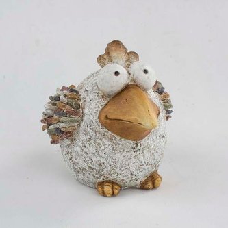 Zahradní okrasný ptáček s kamínky (polyresin)