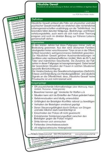 Einsatzkarte Einsatzlehre Häusliche Gewalt, 2 Ktn.