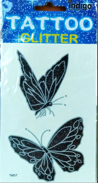 Tetování Dva černostříbrní motýli