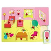 Dřevěné vkládací puzzle dětský pokojíček
